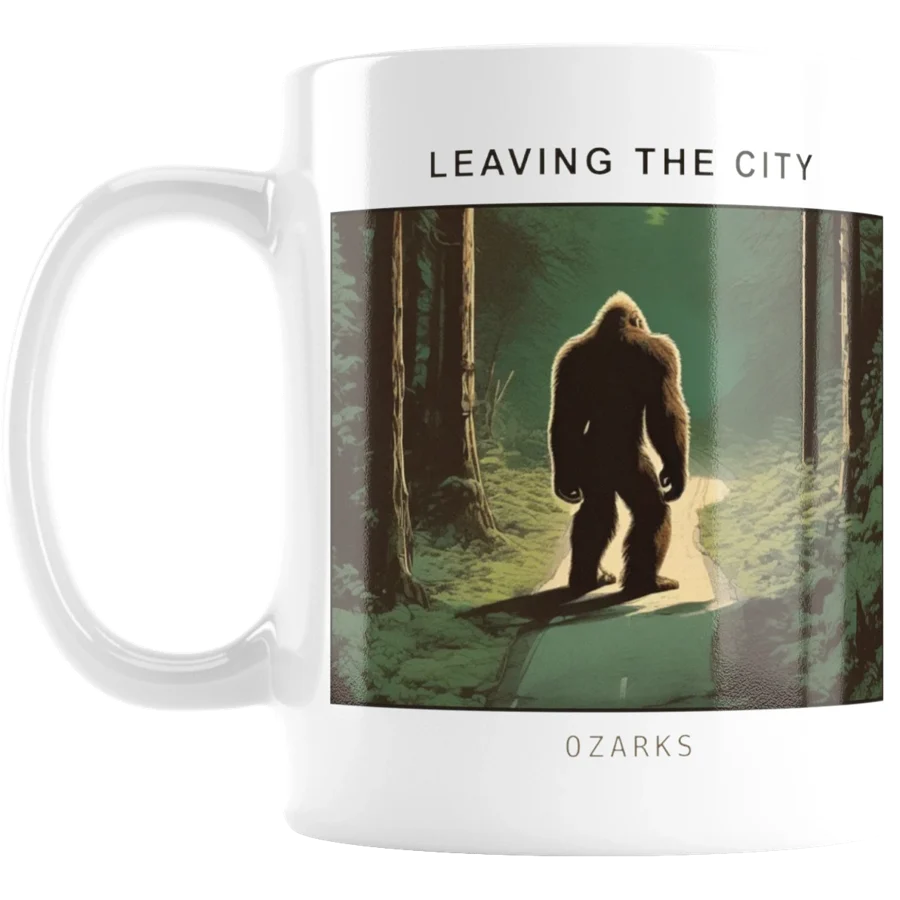 Leave the City mug, park poster